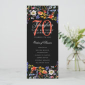 Bloemendecoratie 70e verjaardagsfeestprogramma men kaart (Staand voorkant)