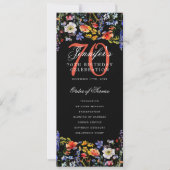 Bloemendecoratie 70e verjaardagsfeestprogramma men kaart (Voorkant)