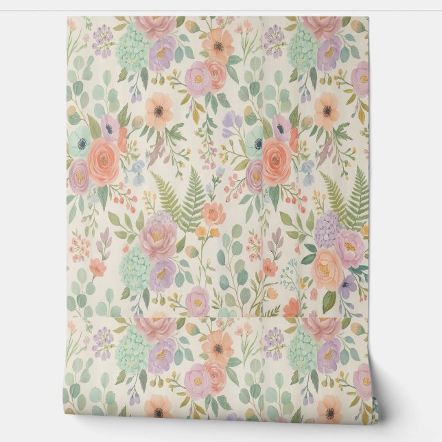 Bloemendecoratie  behang (Afrollen)