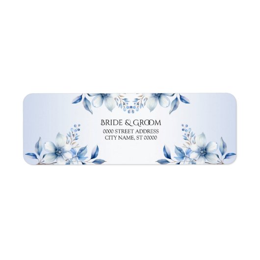 Bloemendecoratie Blauwe Bloemen Retouradres Label (Voorkant)
