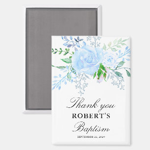 Bloemendecoratie Blauwe Jongens Doop Favor Magneet