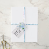 Bloemendecoratie blauwe jongensdoop geschenklabels cadeaulabel (Met Touw)