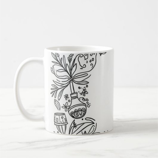 Bloemendecoratie mok (Links)