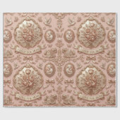 Bloemendecoratie Roze Moederdag Cadeaupapier (Vlak)