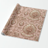 Bloemendecoratie Roze Moederdag Cadeaupapier (Uitgerold)