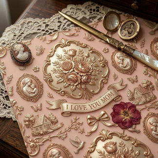 Bloemendecoratie Roze Moederdag Cadeaupapier