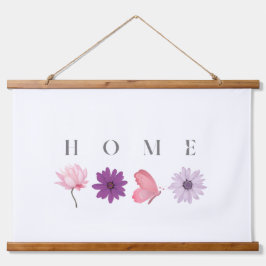 Bloemendecoratie voor thuis met vlinders hangend wandkleed