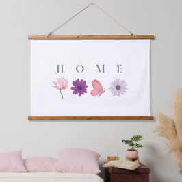 Bloemendecoratie voor thuis met vlinders hangend wandkleed