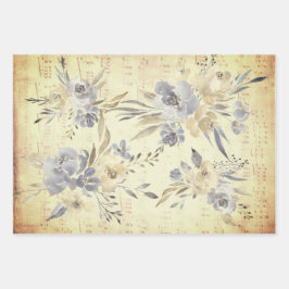 bloemendecoratief muziekblad inpakpapier vel