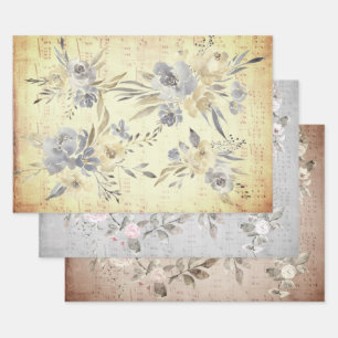  bloemendecoratief muziekblad inpakpapier vel