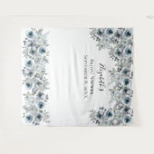 Bloemendek Blauwe Achtergrond Foto Prop Bruidsfees Wandkleed (Voorkant (horizontaal))