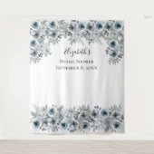 Bloemendek Blauwe Achtergrond Foto Prop Bruidsfees Wandkleed (Voorkant)