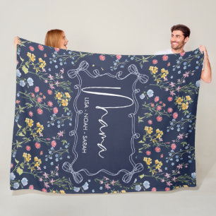 Bloemendek Blauwe Unieke Mama We houden van je Fleece Deken