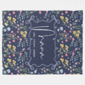 Bloemendek Blauwe Unieke Mama We houden van je Fleece Deken (Voorkant (Horizontaal))