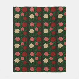 Bloemendeken in roze kleur fleece deken