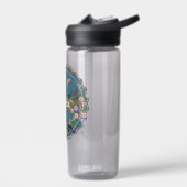 Bloemendekor blauw waterfles (Links)