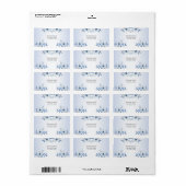 Bloemendekoration Blauwe Bloemen Adreslabel Etiket (Full Sheet)