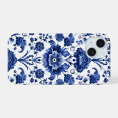 Bloemendelfts Blauw iPhone 15 Case (Achterkant horizontaal)
