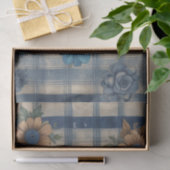 Bloemendenim Plaid Decoupage Print Tissuepapier (Geschenk)
