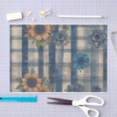 Bloemendenim Plaid Decoupage Print Tissuepapier (Craft)