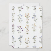 Bloemendesign Blauwe Groene Doop Uitnodiging (Achterkant)