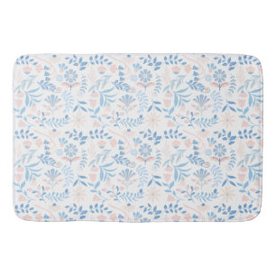 Bloemendesign boho blokprint blauwe roze meisjesac badmat