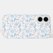 Bloemendesign boho blokprint blauwe roze meisjesac Case-Mate iPhone case (Achterkant (horizontaal))