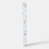 Bloemendesign boho blokprint blauwe roze meisjesac Case-Mate iPhone case (Achterkant / Links)