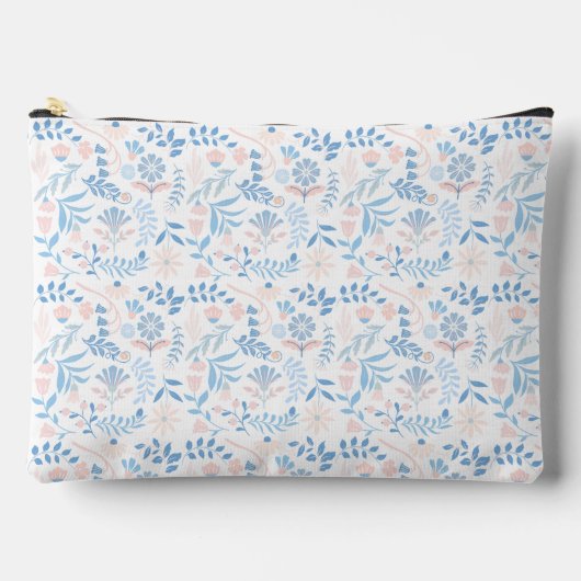 Bloemendesign boho blokprint blauwe roze meisjesac etui (Voorkant)