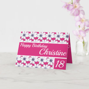 Bloemendesign Fuscia Roze Verjaardag Kaart