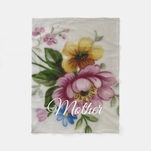 Bloemendesign geïnspireerd door porselein fleece deken (Voorkant)