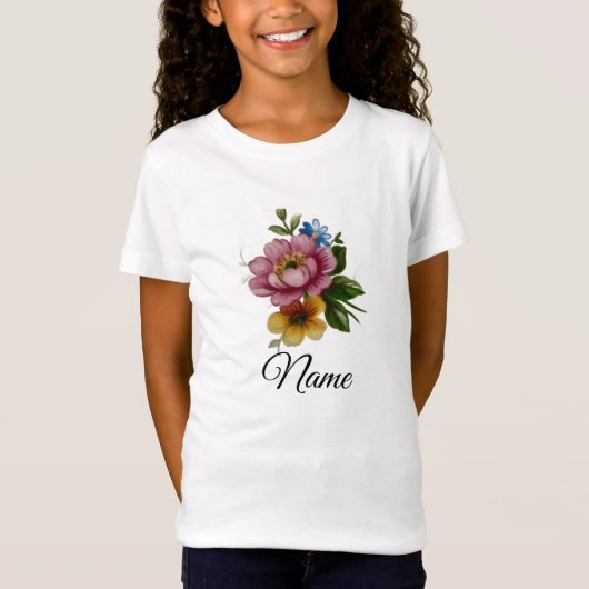 Bloemendesign geïnspireerd op porselein t-shirt (Voorkant)