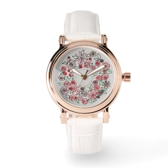 bloemendesign horloge (Voorkant)