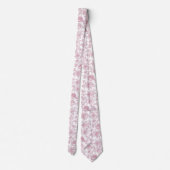 Bloemendesign in roze toile de Jouy Stropdas (Achterkant)