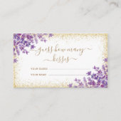 Bloemendesign Lavendel Gouden Kader Hoeveel Kusjes Informatiekaartje (Voorkant)