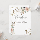 Bloemendesign met gouden stippen en boodschap kaart (Voorkant / Achterkant in situ)