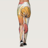Bloemendesign met strepen Legging (Achterkant)