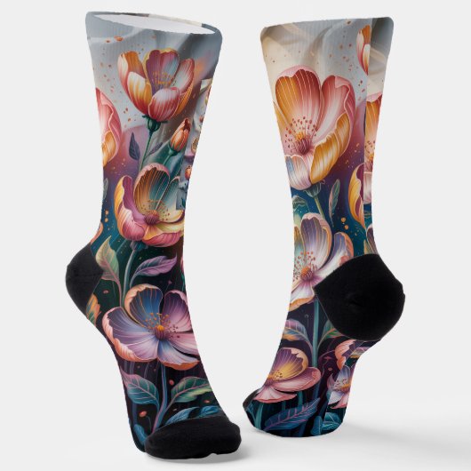 Bloemendesign op sokken (Gebogen)