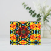 Bloemendesign Oranje Briefkaart (Staand voorkant)