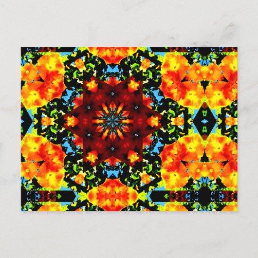 Bloemendesign Oranje Briefkaart (Voorkant)