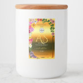 Bloemendesign Oranje Gradiënt Productlabel Monogra Voedselcontainer Etiket (Voorkant)