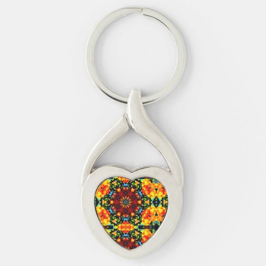 Bloemendesign Oranje Sleutelhanger (Voorkant)