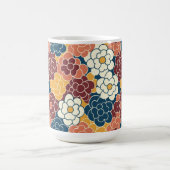 Bloemendesign over de hele stof koffiemok (Center)
