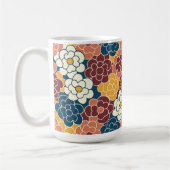 Bloemendesign over de hele stof koffiemok (Links)