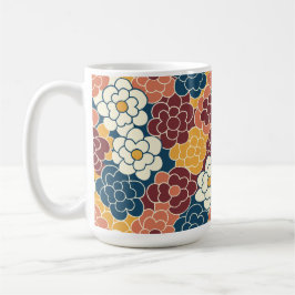 Bloemendesign over de hele stof koffiemok
