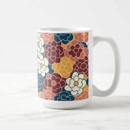 Bloemendesign over de hele stof koffiemok