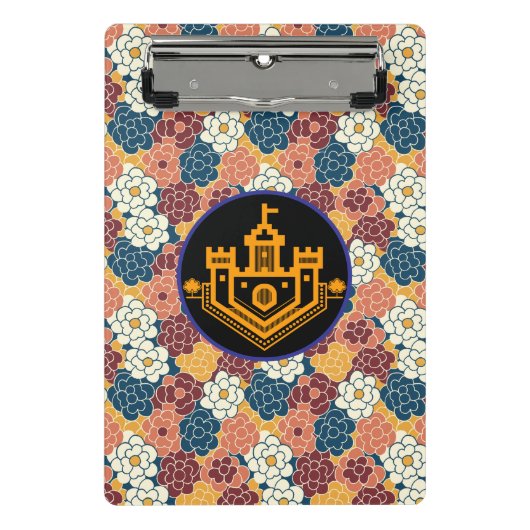 bloemendesign over de hele stof mini klembord (Voorkant)