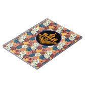 bloemendesign over de hele stof notitieboek (Linkerzijde)