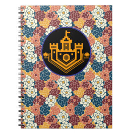 bloemendesign over de hele stof notitieboek