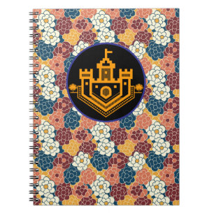 bloemendesign over de hele stof notitieboek